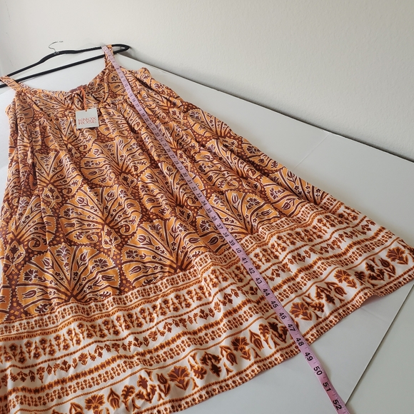 Knox Rose Women's Wide Strap Sleeveless A-Line Dress Coral Orange Floral Sz XXL - Picture 10 of 13